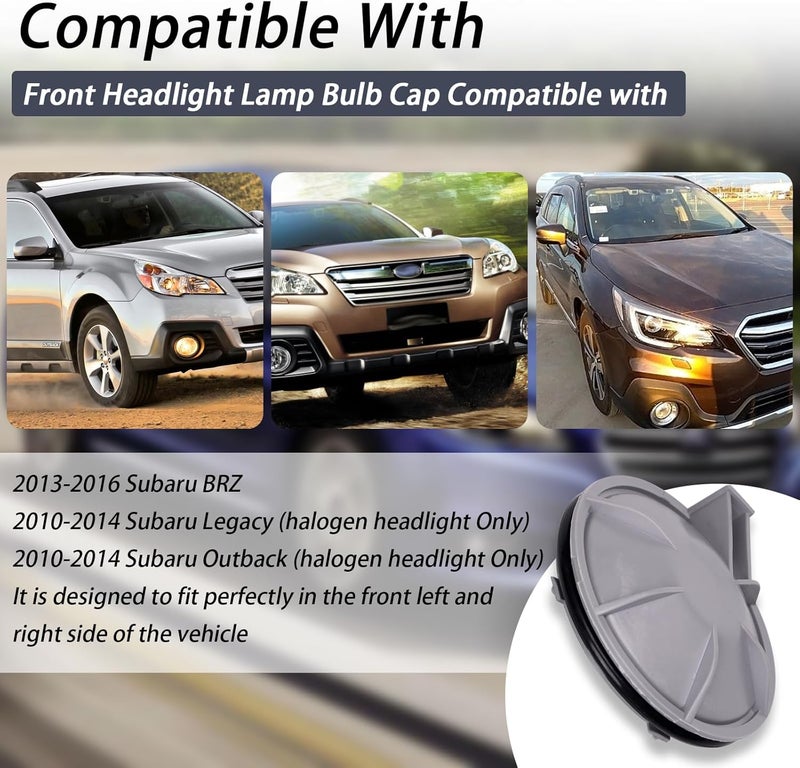 Ciuouient 84953AJ000 Front Headlight Lamp Bulb Cap(1PCS GRAY) Compatible with 2013-2016 Subaru BRZ,2010-2014 Legacy,2010-2014 Outback - Image 2